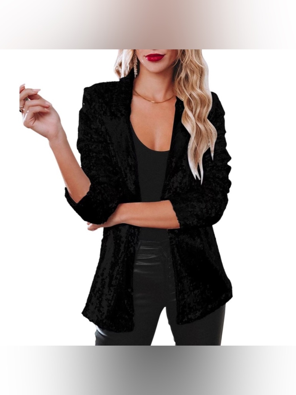 Black Sequin Blazer